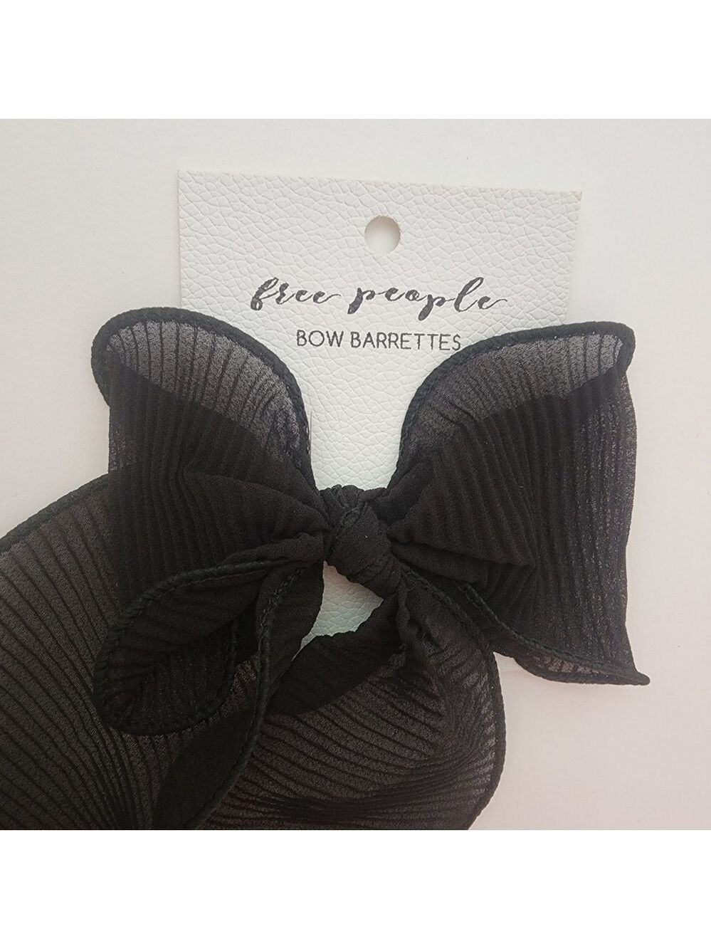 NWT Free People Black Rizzo Crinkled Bow - Picture 8 of 12